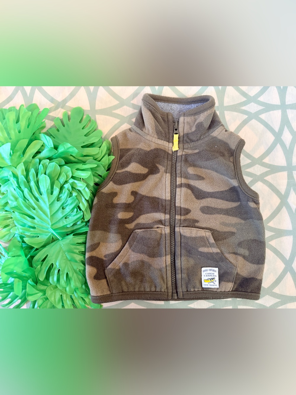 10/$25 • Carters Fleece Camo Print Zip Vest